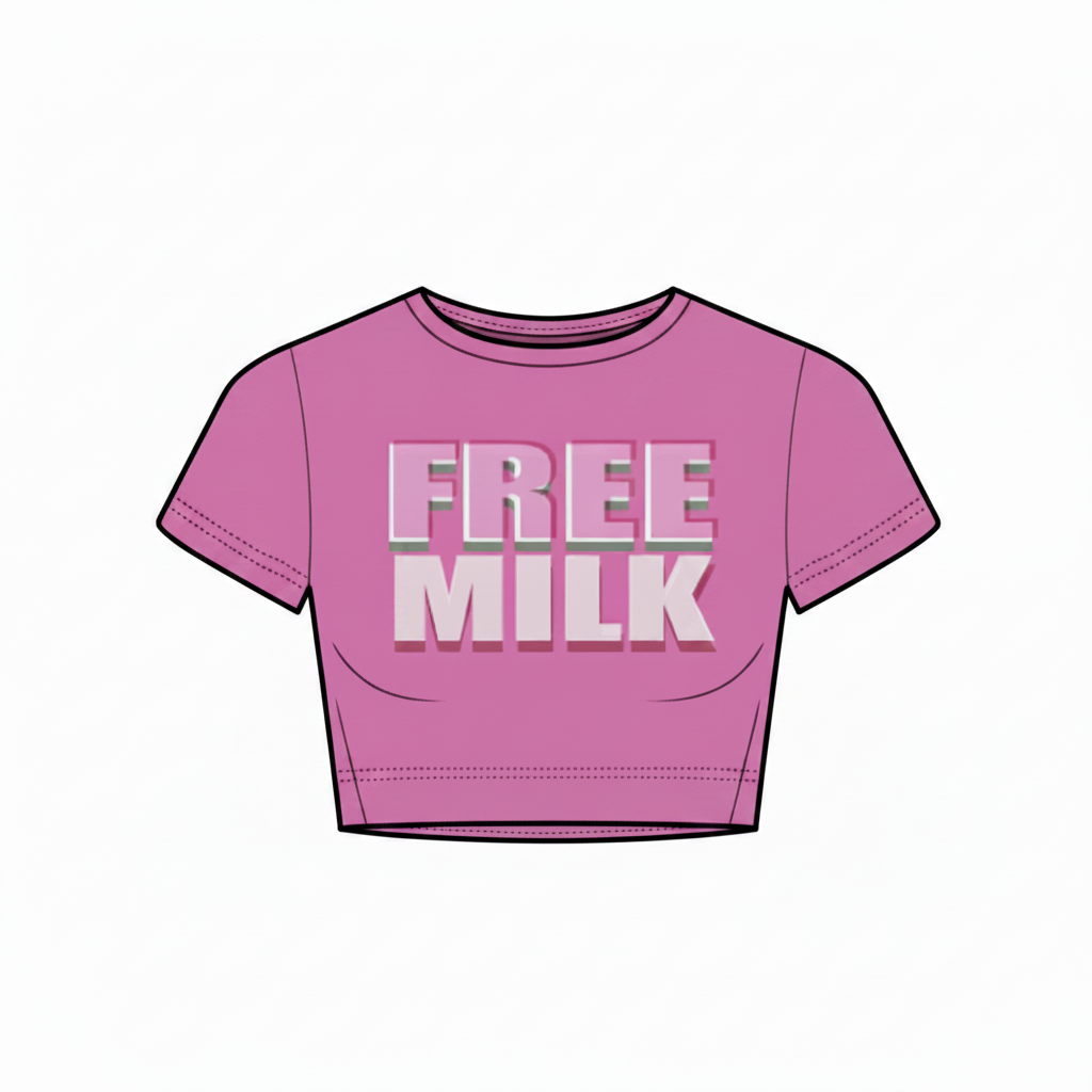 “FREE MILK” Crop Top