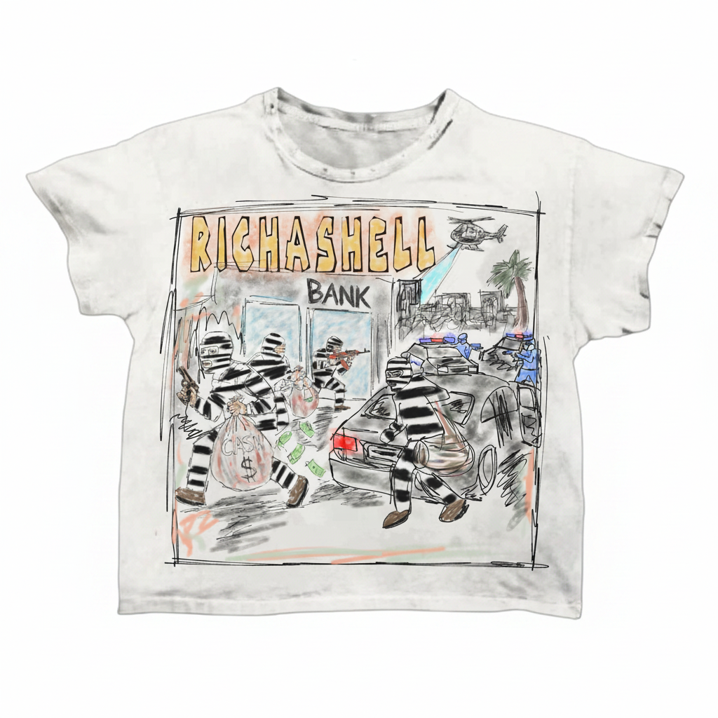 “Bank Heist” White Tee