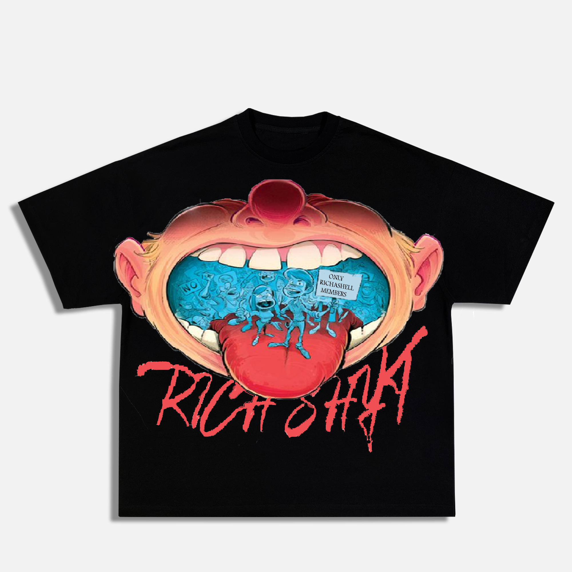 "BIG MOUTH" OVERSIZED TEE (BLACK)