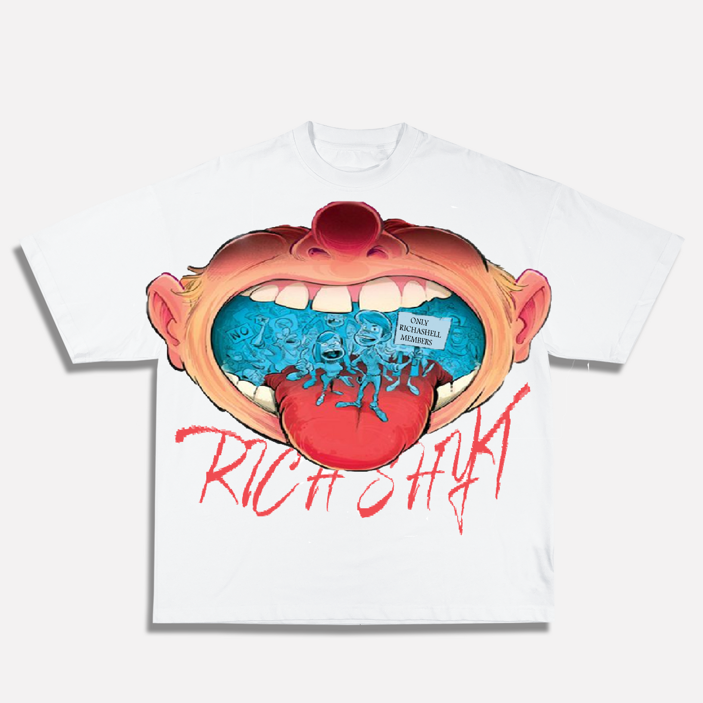 "BIG MOUTH' OVERSIZED TEE (WHITE)