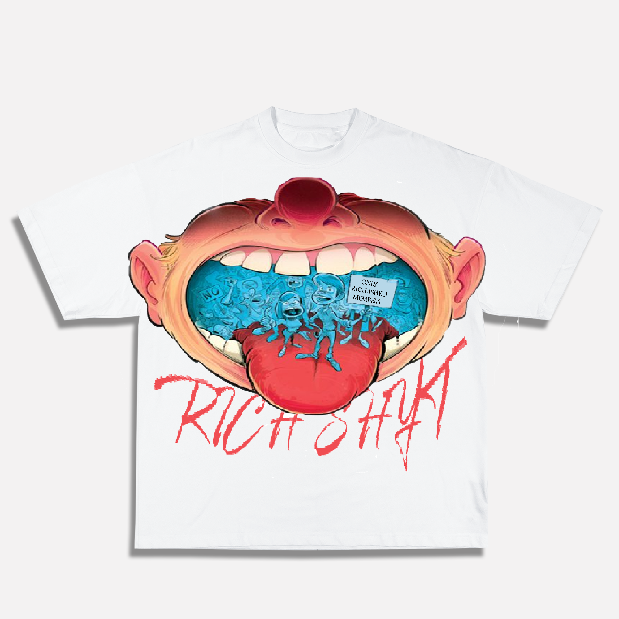 "BIG MOUTH' OVERSIZED TEE (WHITE)